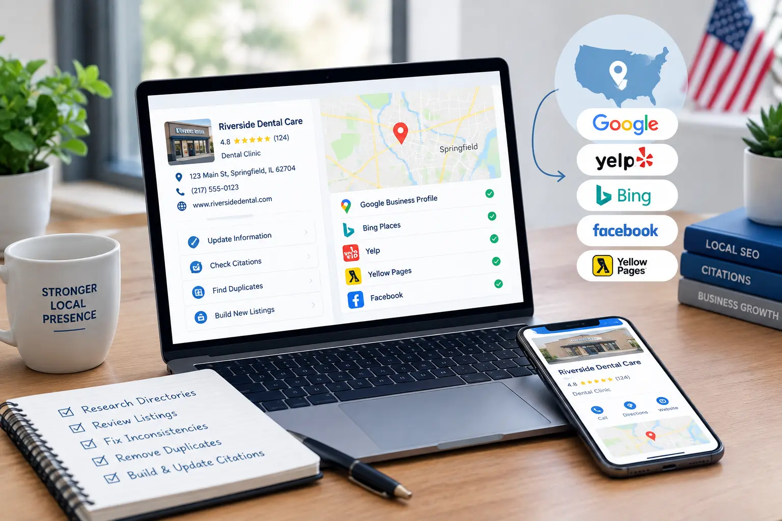 White label local link & citation building for US businesses, including directory listings and business information checks